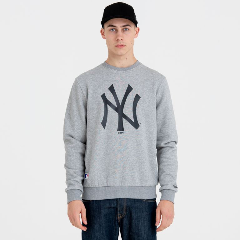 Ropa New Era Mlb Grises - New York Yankees Team Logo Crew Neck 98037WPBL